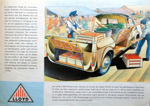 Lloyd LT 500 Modelprogram 1954 Carbrochure (10007)